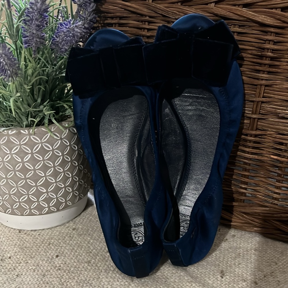 Navy Tory Burch with Velvet Bows